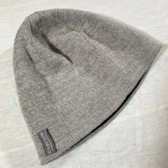 Cascade Mountain Tech OS Grey Wool Blend Lined Beanie Hat Ski Outdoor Gorpcore - Picture 1 of 8